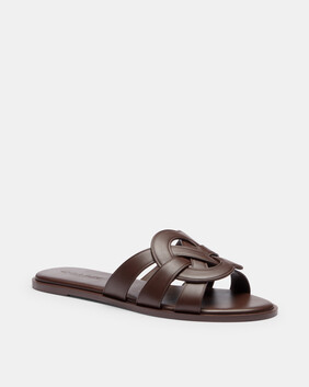 Lena Leather Slide Sandal