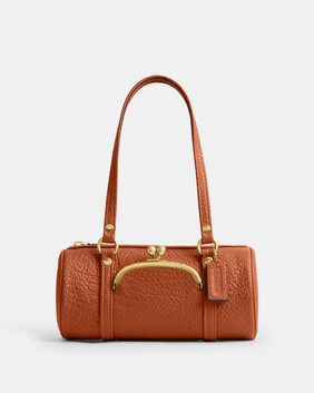 The Coach Originals Textured Pebble Leather Kisslock Barrel Bag 28