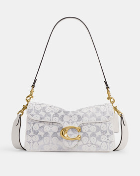 Soft Crystal Signature Denim Tabby Shoulder Bag 26