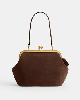 Suede Kisslock Frame Bag 27
