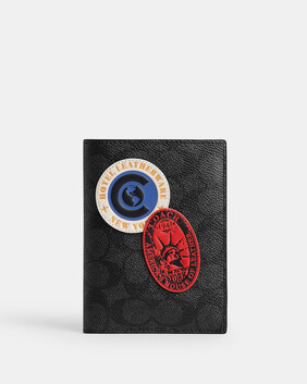 Passport Case In Signature Canvas With Patches