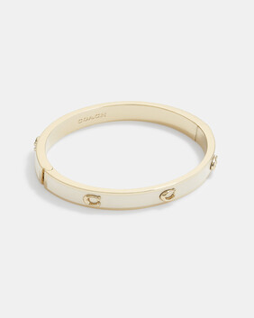 Pegged Signature Hinged Bangle