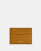 Flat Card Case In Natural Full-grain Leather