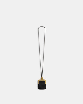 Runway Rectangle Leather Kisslock Pouch