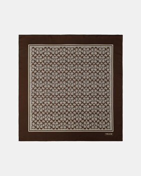 Textured Signature C Printed Silk Square