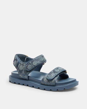 Brynn Sandal In Crystal Signature Denim