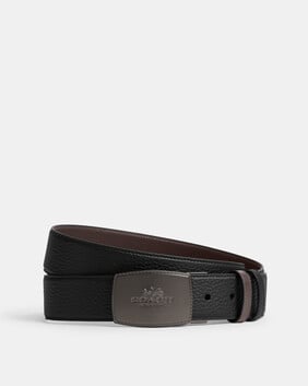 Stitched Plaque Buckle Cut-to-size Reversible Belt, 38mm
