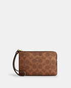 Corner Zip Wristlet In Signature Canvas