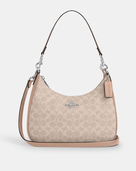 حقيبة هوبو تيري قماش قنب مغلف بشعار الماركة