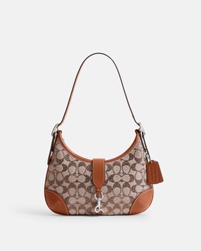 Hamptons Hobo Bag In Crystal Signature Jacquard