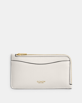 Refined Calf Leather New York Zip Card Case