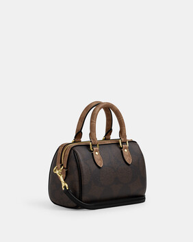 Mini Rowan Crossbody Bag In Blocked Signature Canvas