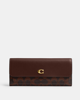 Mila Long Flap Wallet In Signature Canvas