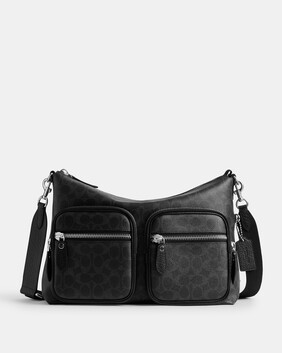 حقيبة دومينو فايل قماش قنب محفور بشعار الماركة