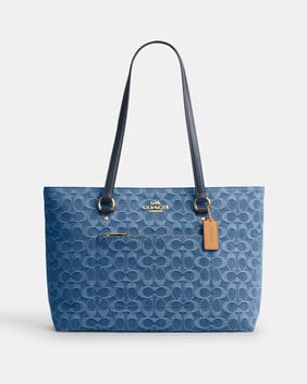 Station Tote Bag In Signature Denim