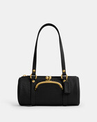 The Coach Originals Textured Pebble Leather Kisslock Barrel Bag 28