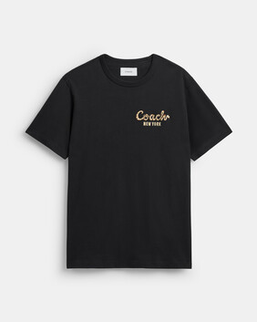 New Year Coach Snake Script T-shirt In Organic Cotton