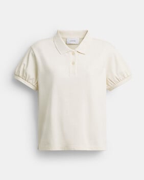 Coach Script Shrunken Polo In Organic Cotton