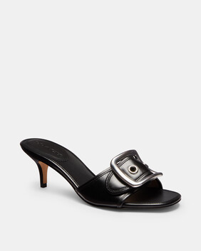 Margot Leather Sandal With Oversized Buckle
