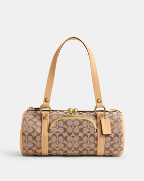 The Coach Originals Signature Jacquard Kisslock Barrel Bag