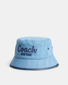 Coach Embroidered Denim Bucket Hat