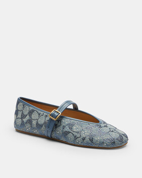 Mary Jane In Crystal Signature Denim