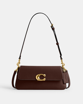 Refined Calf Leather Jet Shoulder Bag