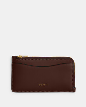 Refined Calf Leather New York Zip Card Case