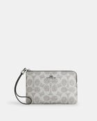 Corner Zip Wristlet In Signature Canvas