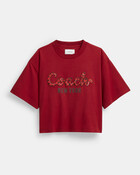 New Year Coach Snake Script Cropped T-shirt In Organic Cotton