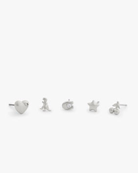 Signature Rexy Motif 5-piece Single Stud Earring Boxed Set