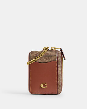 Essential Chain Card Case In Signature Canvas