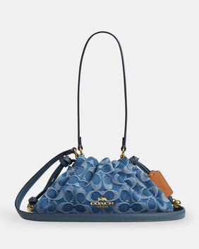 Faye Shoulder Bag In Signature Denim