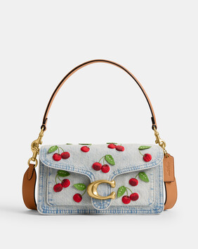 Tabby Shoulder Bag 26 With Cherry Embroidery