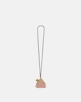 Runway Triangle Suede Kisslock Pouch