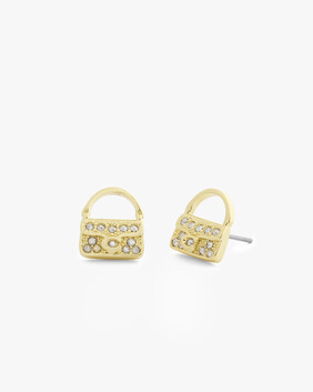 Iconic Charms Pav Handbag Stud Earrings
