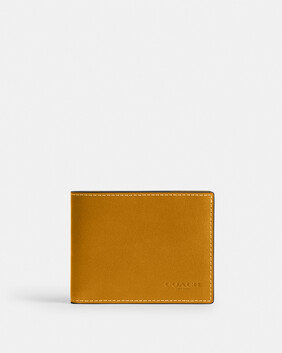Slim Billfold Wallet In Natural Full-grain Leather