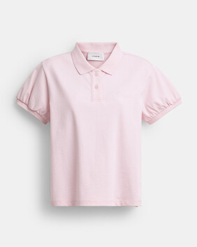 Coach Script Shrunken Polo In Organic Cotton