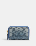 Crystal Signature Denim Essential Small Zip Around Card Case