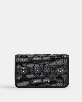 Essential Slim Card Case In Crystal Signature Jacquard