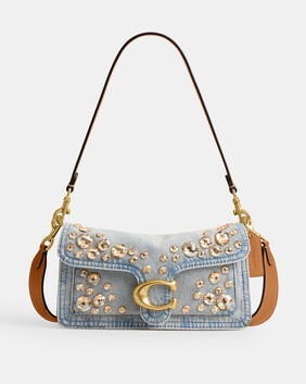 Crystal Denim Tabby Shoulder Bag 26