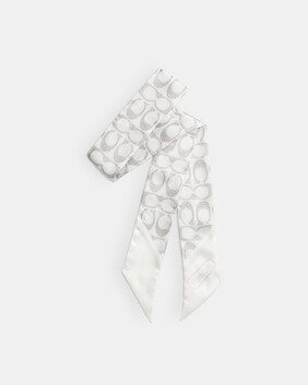 Vintage Signature Print Silk Skinny Scarf