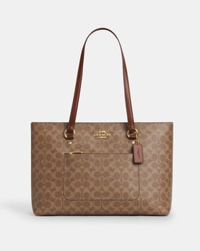 حقيبة يد ستايشن قماش قنب بنقشة شعار الماركة