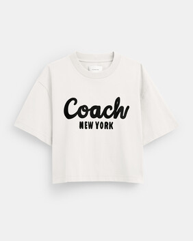 تيشيرت كورسيف بقصة قصيرة بشعار الماركة