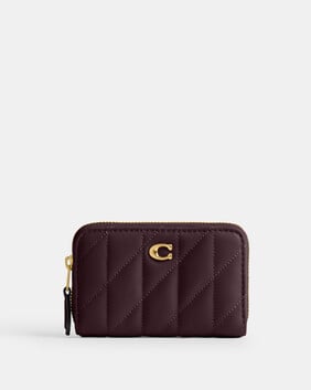 Essential Small Zip Around Card Case With Pillow Quilting