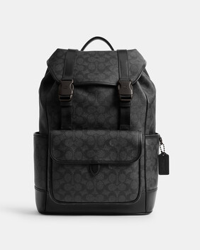 League Flap Backpack In Signature Canvas
