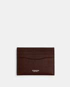 Flat Card Case In Natural Full-grain Leather