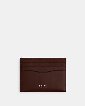Flat Card Case In Natural Full-grain Leather