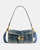 Soft Crystal Signature Denim Tabby Shoulder Bag 26