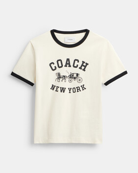 Horse And Carriage Ringer T-shirt In Organic Cotton